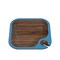 David Rasmussen Design 6.5" Brown and Blue Square Handcrafted Appetizer Plate